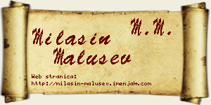 Milašin Malušev vizit kartica